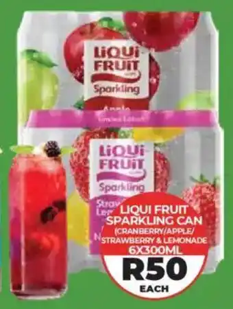1UP Liqui fruit sparkling can offer