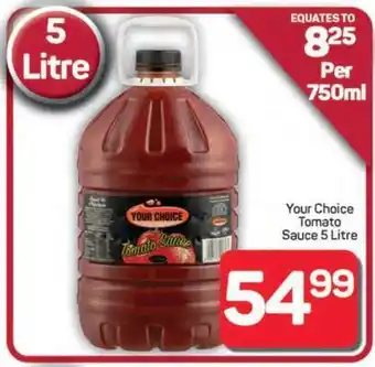 Pick n Pay Hypermarket Your Choice Tomato Sauce 5 Litre offer