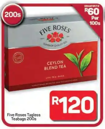 Pick n Pay Hypermarket Five Roses Tagless Teabags-200s offer
