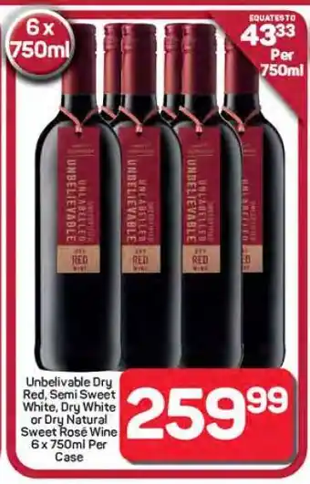 Pick n Pay Hypermarket Unbelivable Wine offer