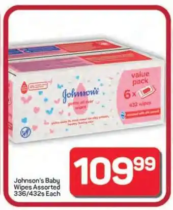 Pick n Pay Hypermarket Johnson's Baby Wipes Assorted offer