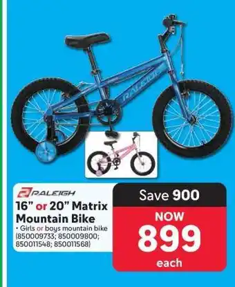 Makro 16” or 20” Matrix Mountain Bike offer