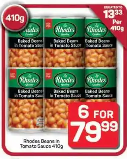 Pick n Pay Hypermarket Rhodes Beans In Tomato Sauce 410g offer