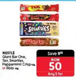 Makro NESTLÉ Giant Bar One, Tex, Smarties, Peppermint Crisp or Rolo offer