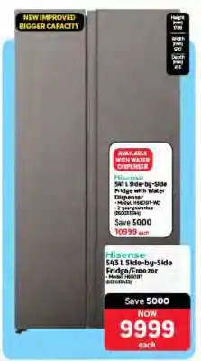 Makro Hisense 543 L Side-by-Side Fridge/Freezer offer