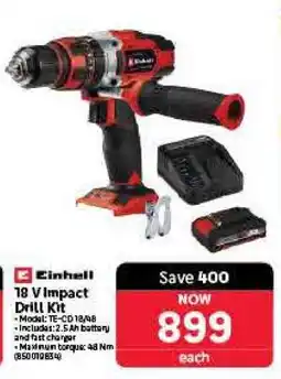 Makro Einhell 18 V Impact Drill Kit offer