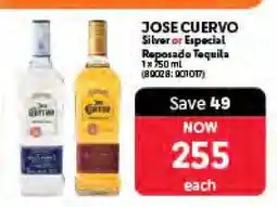 Makro JOSE CUERVO Silver or Especial Reposado Tequila offer