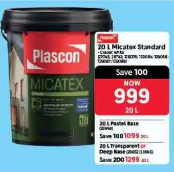 Makro Plascon 20 L Micatex Standard offer