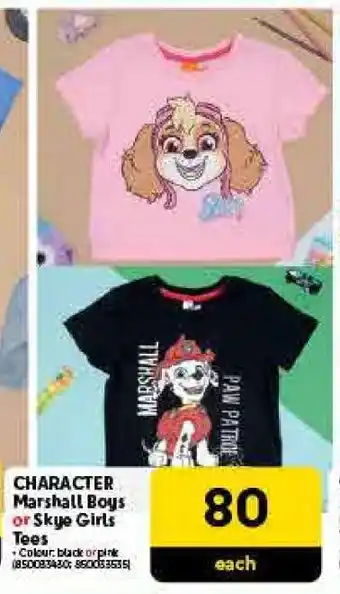 Makro CHARACTER Marshall Boys or Skye Girls Tees offer