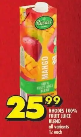Shoprite Rhodes 100% fruit juice blend offer