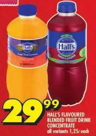 Shoprite Hall's flavoured blended fruit drink concentrate offer