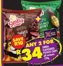 Shoprite Simba flavoured potato chips offer