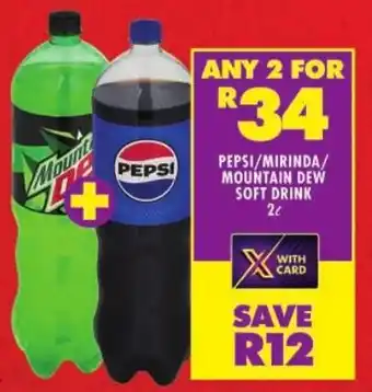 Shoprite Pepsi/ mirinda/ mountain dew soft drink offer