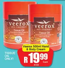A5 Cash & Carry Veerox Hand & Body Cream offer