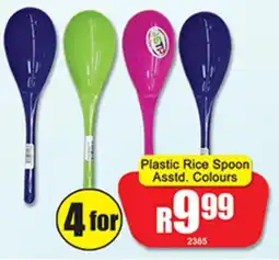 A5 Cash & Carry Plastic Rice Spoon Asstd. Colours offer