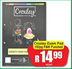 A5 Cash & Carry Croxley Exam Pad 100pg F&M Punched offer