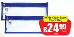 A5 Cash & Carry 4Kids Clear Exam Pencil Bag offer