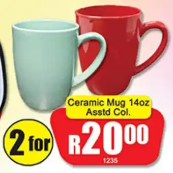 A5 Cash & Carry Ceramic Mug 14oz Asstd Col. offer