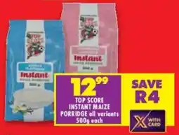 Shoprite Top score instant maize porridge offer