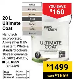 Builders Warehouse Fired Earth Ultimate Coat offer