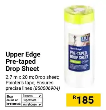 Builders Warehouse Upper Edge Pre-taped Drop Sheet offer