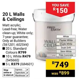 Builders Warehouse Fired Earth Walls & Ceilings offer