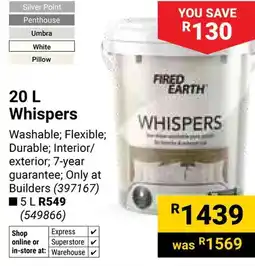 Builders Warehouse Fired Earth Whispers offer