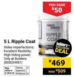 Builders Warehouse Fired Earth Ripple Coat offer