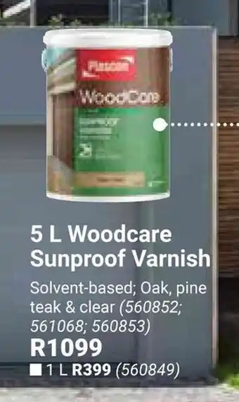 Builders Warehouse Plascon Woodcare Sunproof Varnish offer