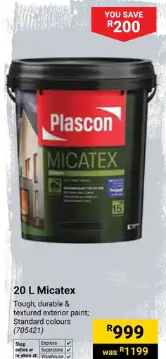 Builders Warehouse Plascon Micatex offer