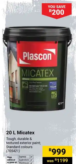 Builders Warehouse Plascon Micatex offer