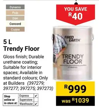 Builders Warehouse Fired Earth Trendy Floor offer
