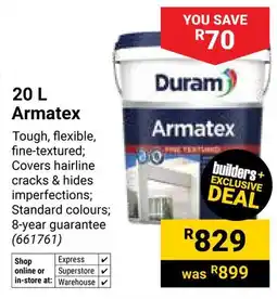 Builders Warehouse Duram Armatex offer