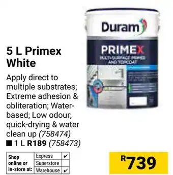 Builders Warehouse Duram Primex White offer