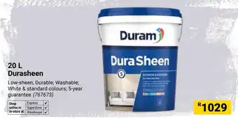 Builders Warehouse Duram Durasheen offer