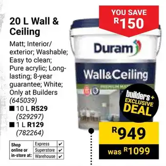 Builders Warehouse Duram Wall & Ceiling offer