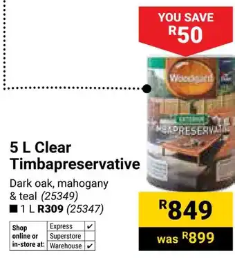 Builders Warehouse Woodgard Clear Timbapreservative offer