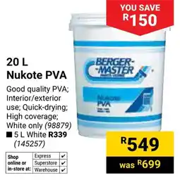 Builders Warehouse Bergermaster Nukote PVA offer
