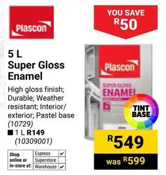 Builders Warehouse Plascon Super Gloss Enamel offer