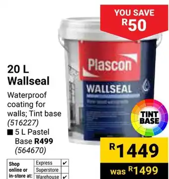 Builders Warehouse Plascon Wallseal offer