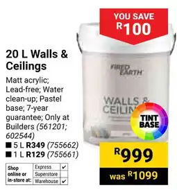 Builders Warehouse Fired Earth Walls & Ceilings offer