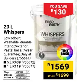 Builders Warehouse Fired Earth Whispers offer