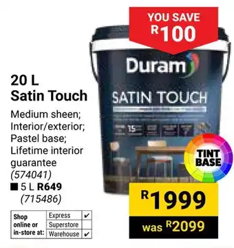 Builders Warehouse Duram Satin Touch offer