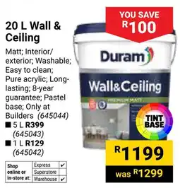Builders Warehouse Duram Wall & Ceiling offer