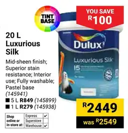 Builders Warehouse Dulux Luxurious Silk offer