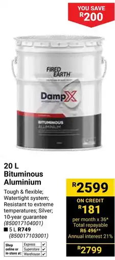 Builders Warehouse Fired Earth Bituminous Aluminium offer