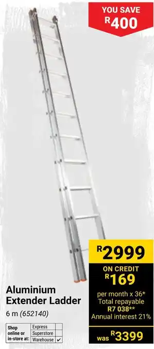Builders Warehouse Aluminium Extender Ladder offer
