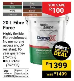Builders Warehouse Fired Earth Fibre Force offer