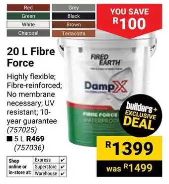 Builders Warehouse Fired Earth Fibre Force offer