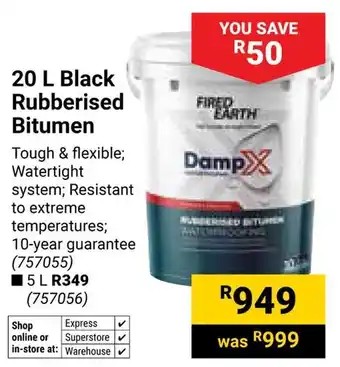 Builders Warehouse Fired Earth Rubberised Bitumen offer